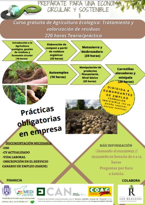 Curso Agricultura ecológica: tratamiento y valorización de residuos (para personas desempleadas)