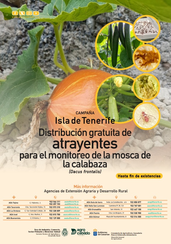 Campaña Isla de Tenerife. Distribución gratuita de atrayentes para el monitoreo de la mosca de la calabaza (Dacus frontalis)