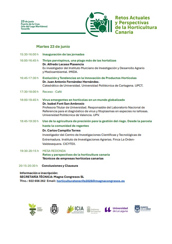 Jornadas Retos actuales y perspectivas de la horticultura canaria